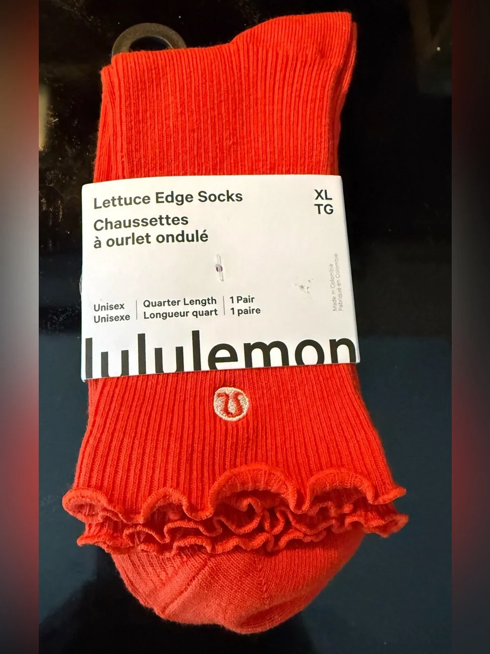 Lululemon Unisex Lettuce Edge Quarter Socks Cherry Ember
